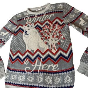 Game of Thrones Women’s  Gray Knit Sweater Winter is Here Novelty Sweater